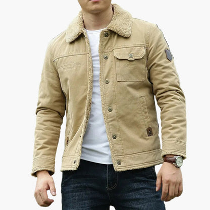 Men's Outdoor Sherpa-Lined Casual Jacket – Warm Windproof Street Style