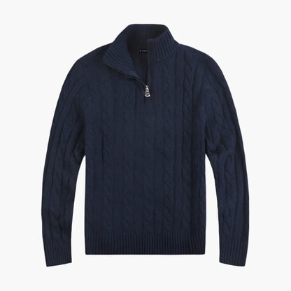 Men's Classic Cable Knit Half-Zip Sweater – Timeless Style for Everyday Comfort