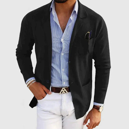 Men's Old Money Style Blazer with Lapel Collar – Classic Tailored Look for Business or Casual