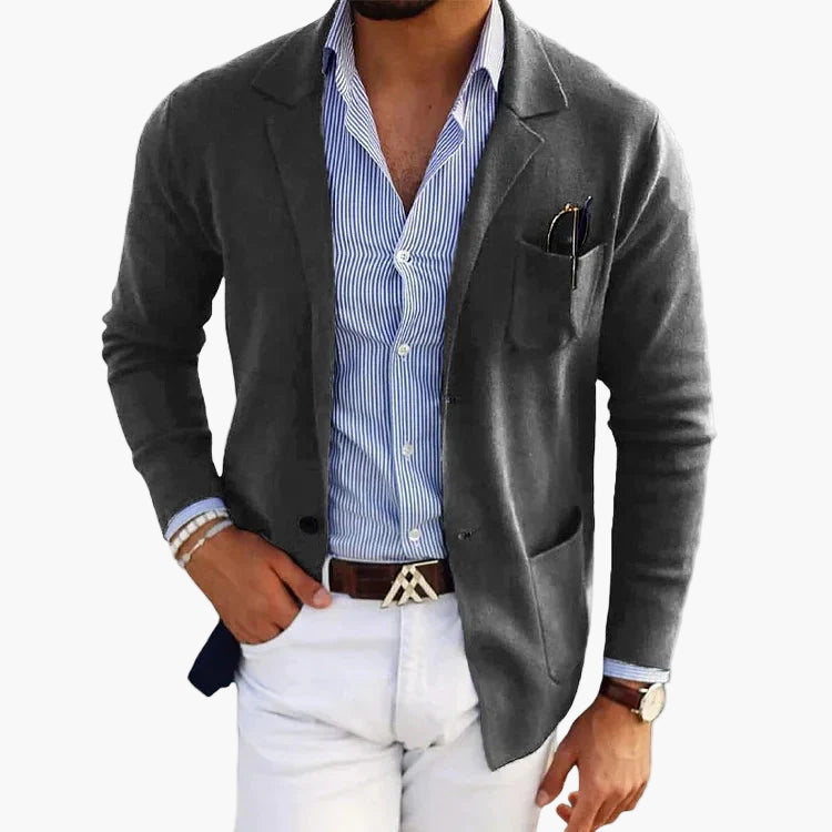 Men's Old Money Style Blazer with Lapel Collar – Classic Tailored Look for Business or Casual