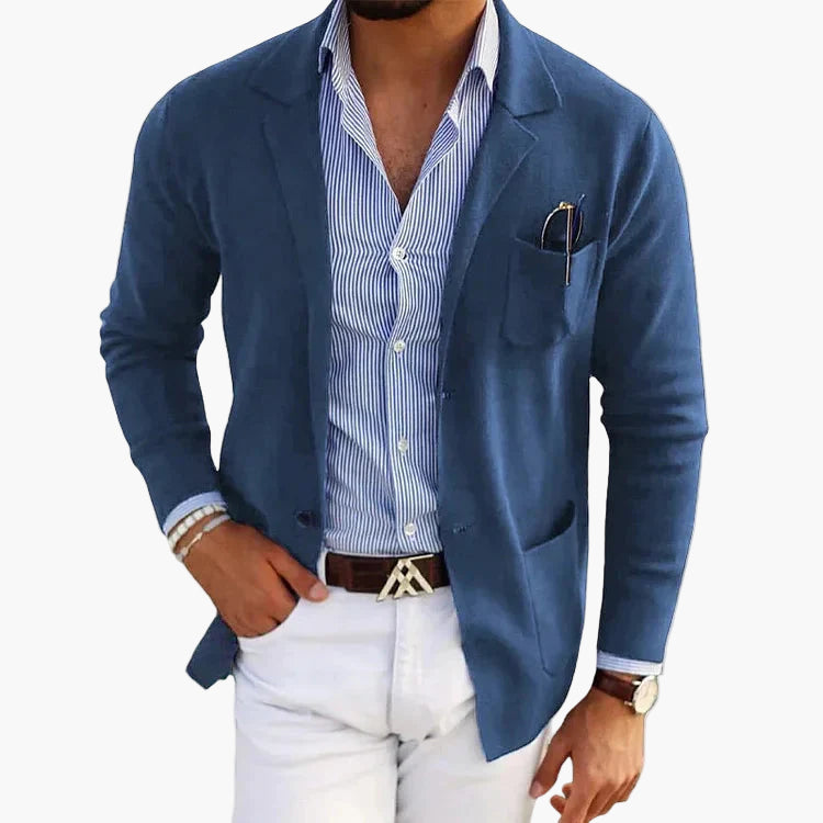 Men's Old Money Style Blazer with Lapel Collar – Classic Tailored Look for Business or Casual