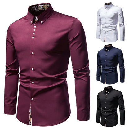 Sean – Men's Slim Fit Paisley Print Long Sleeve Shirt