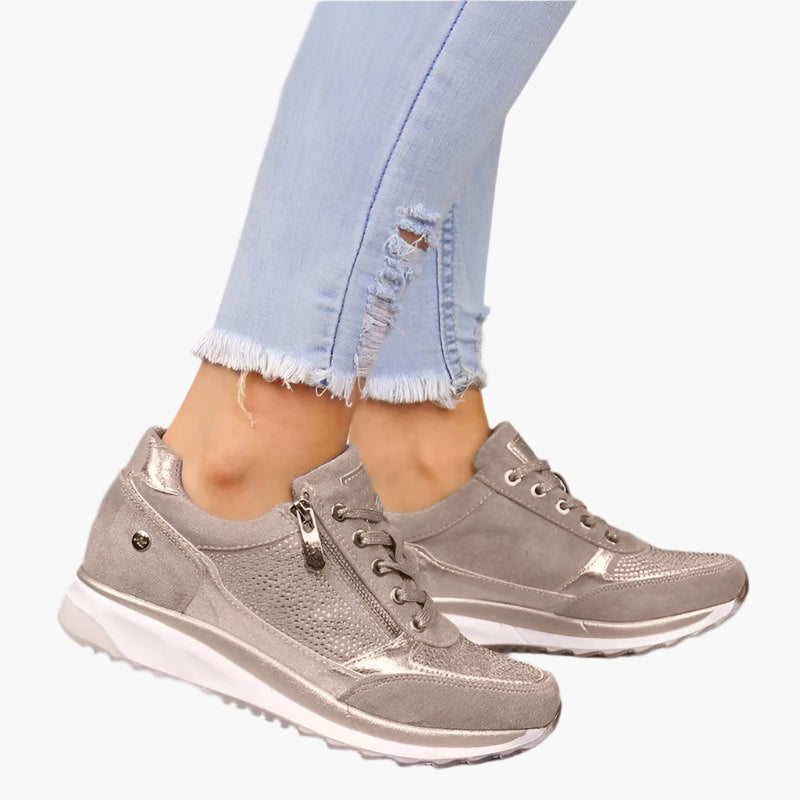 Women's Orthopedic Breathable Zipper Casual Sneakers for Everyday Comfort and Style