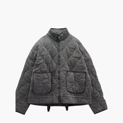 Women's Quilted Oversized Winter Jacket with Pockets and Zipper - 2024 Trendy Padded Coat