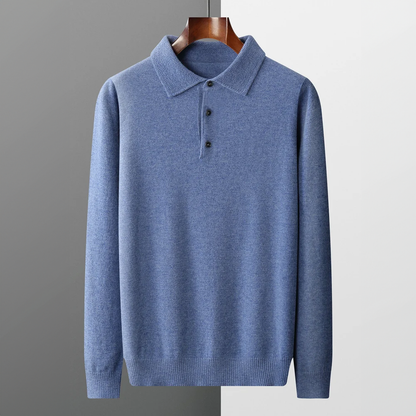 Men's Classic Vegan Wool Long Sleeve Polo Sweater – Timeless Everyday Style