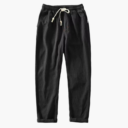 Men's Japanese Style Drawstring Trousers for Casual and Outdoor Wear