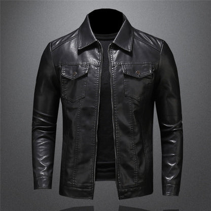Men's Classic Faux Leather Jacket – Timeless Style for Casual and Formal Wear