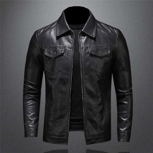 Men's Classic Faux Leather Jacket – Timeless Style for Casual and Formal Wear