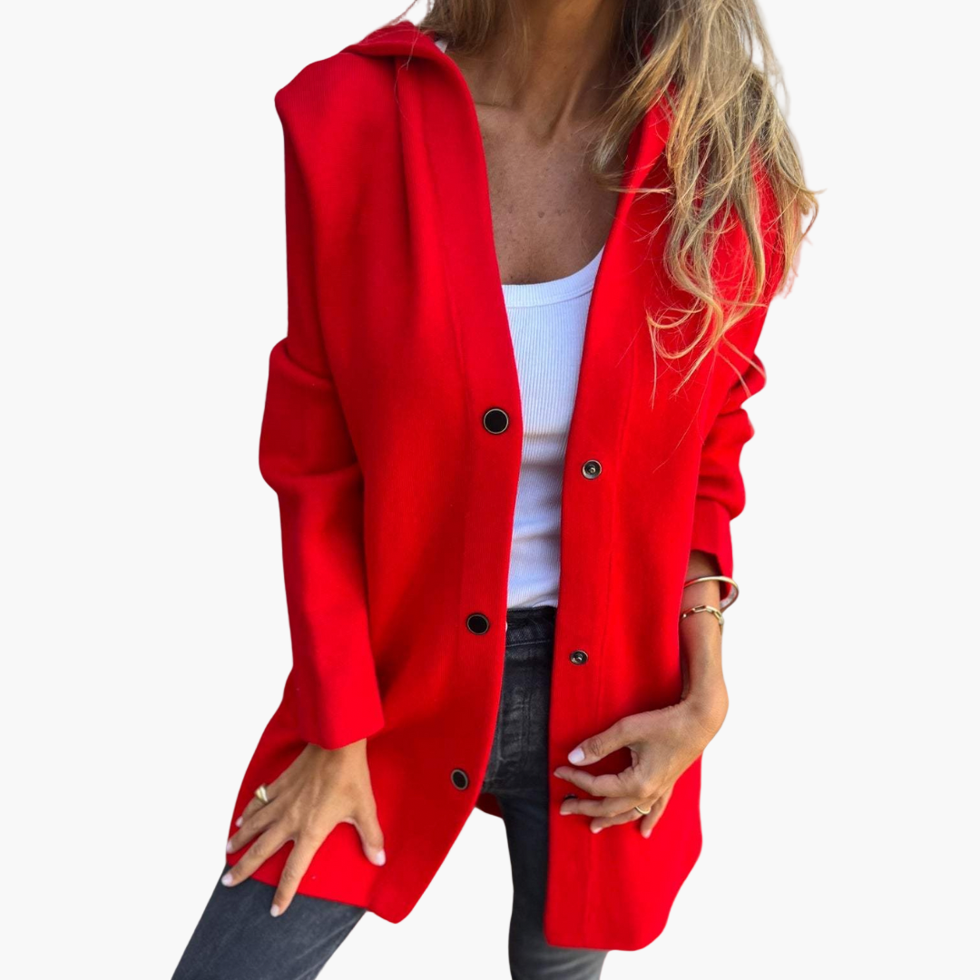 Women's Casual Single-Breasted Hooded Jacket – Everyday Relaxed Style