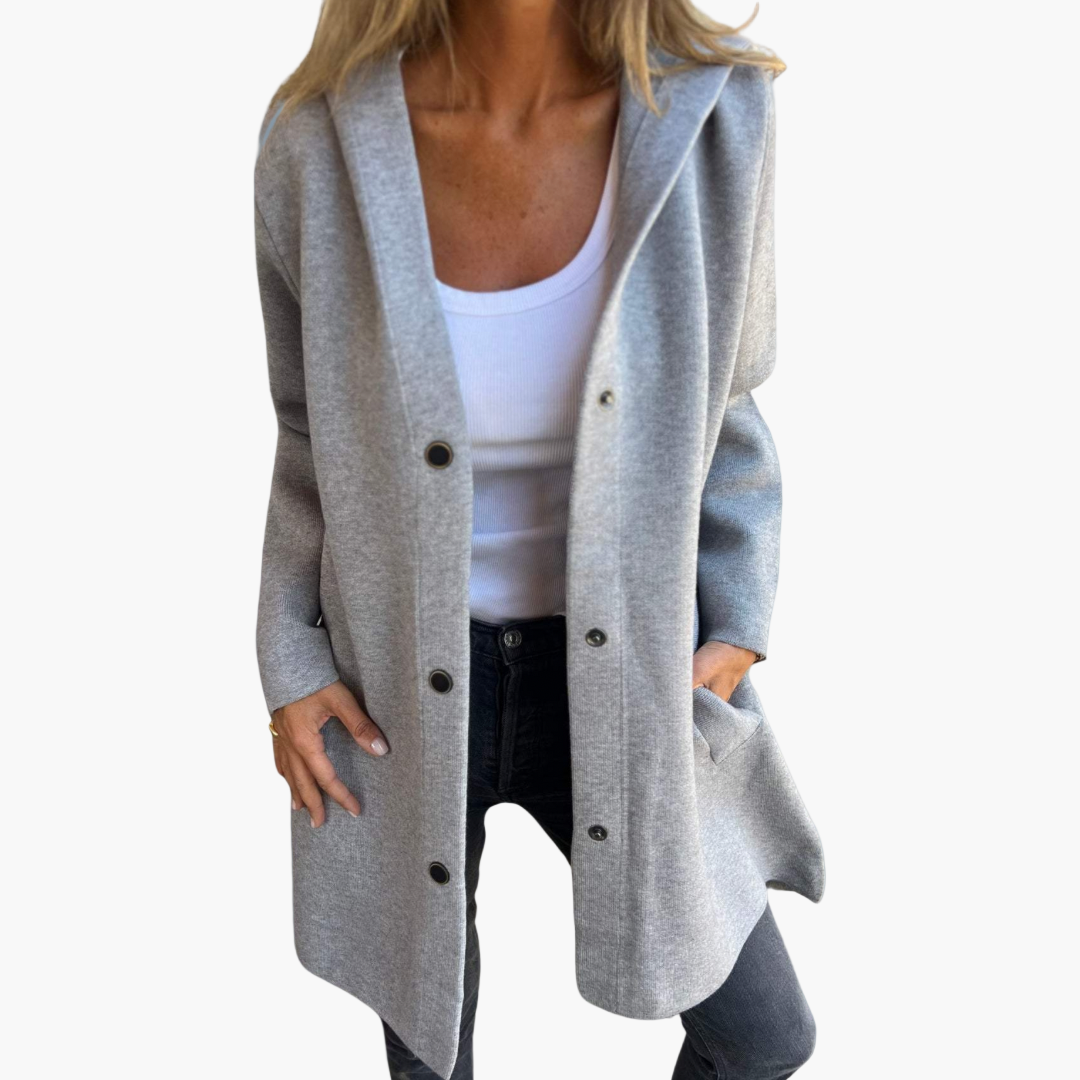Women's Casual Single-Breasted Hooded Jacket – Everyday Relaxed Style