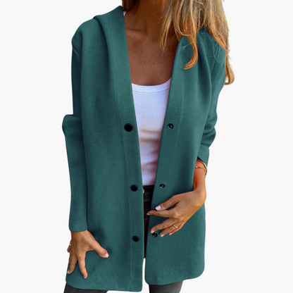 Women's Casual Single-Breasted Hooded Jacket – Everyday Relaxed Style