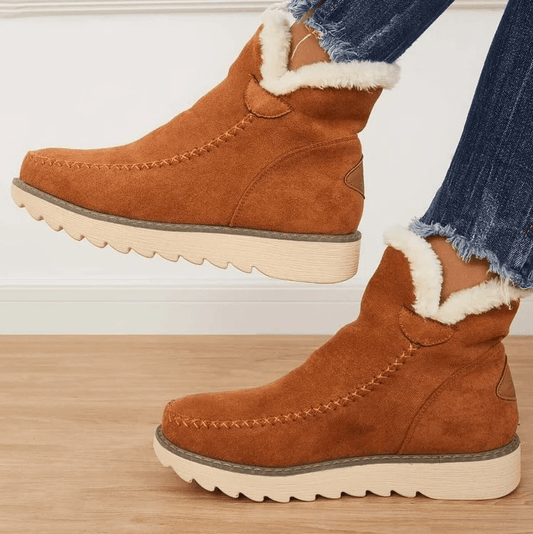 Women's Winter Snow Boots with Cozy Lining and Non-Slip Sole - Fashionable Comfort for Cold Weather