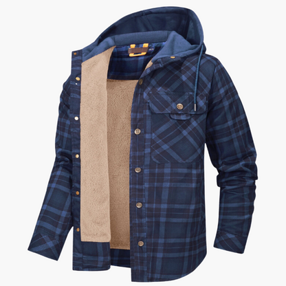 Men's Hooded Plaid Lumber Jacket for Everyday and Outdoor Comfort