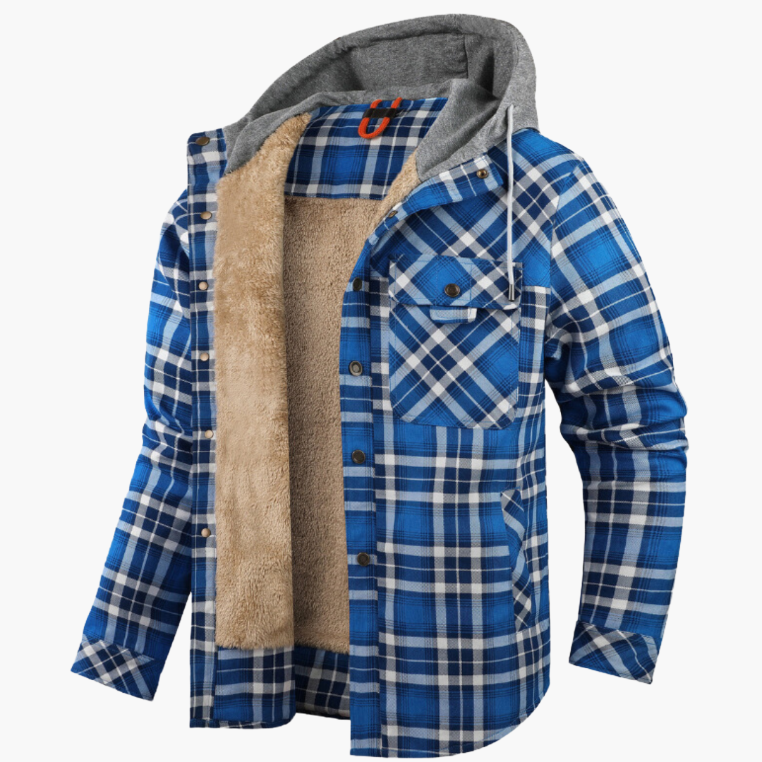 Men's Hooded Plaid Lumber Jacket for Everyday and Outdoor Comfort