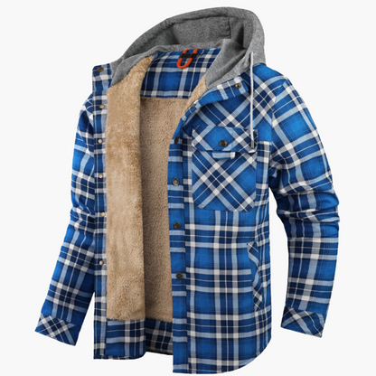 Men's Hooded Plaid Lumber Jacket for Everyday and Outdoor Comfort