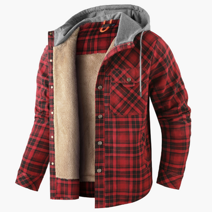 Men's Hooded Plaid Lumber Jacket for Everyday and Outdoor Comfort