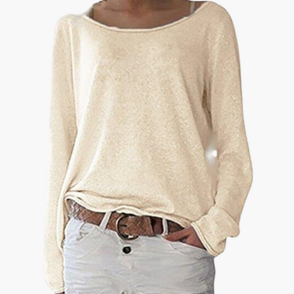 Women's Casual Off-Shoulder Long Sleeve Top – Relaxed Chic Everyday Blouse