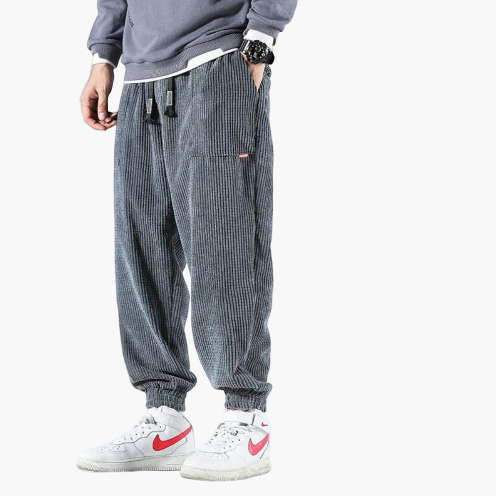 Men's Relaxed Fit Corduroy Sweatpants for Casual and Athletic Wear