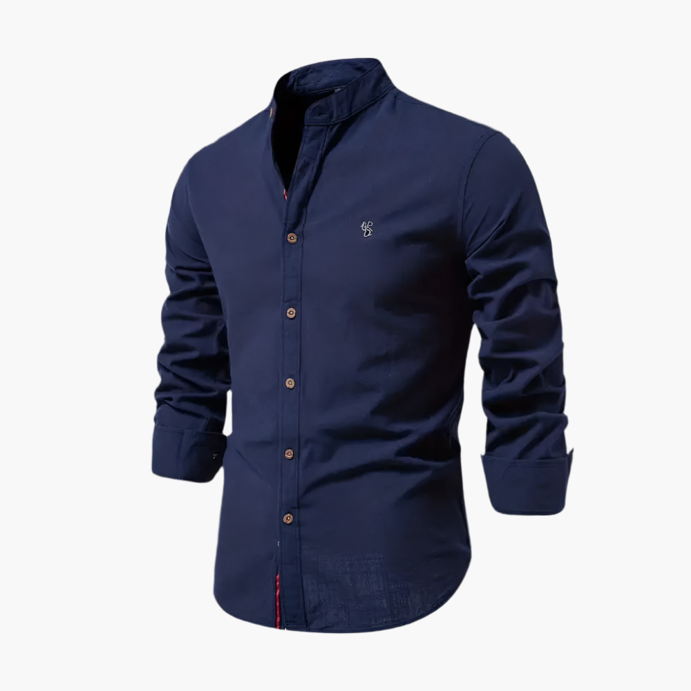 Men's Stylish Long Sleeve Casual Polo Shirt - Modern Slim Fit, Everyday Wear