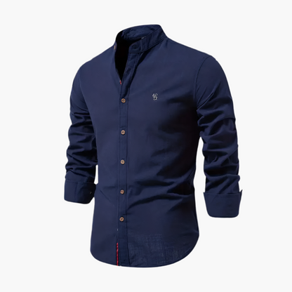 Men's Stylish Long Sleeve Casual Polo Shirt - Modern Slim Fit, Everyday Wear