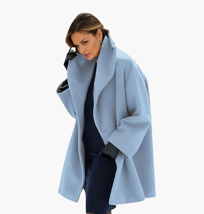 Women's Elegant Oversized Lapel Wool-Feel Coat – Modern Office & Everyday Style
