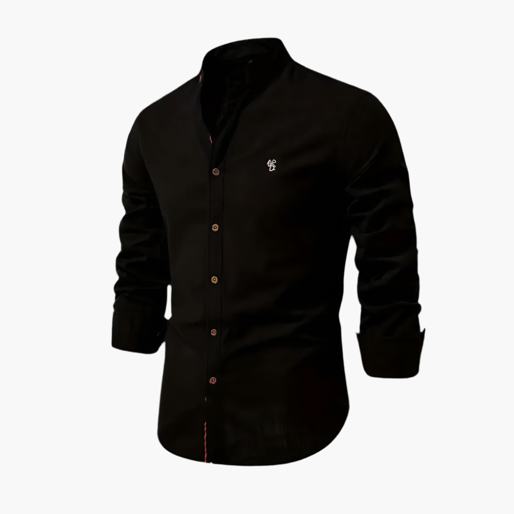 Men's Stylish Long Sleeve Casual Polo Shirt - Modern Slim Fit, Everyday Wear