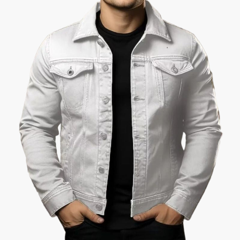 Men's Classic Denim Jacket Modern Fit Casual Outerwear