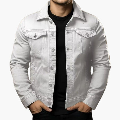 Men's Classic Denim Jacket Modern Fit Casual Outerwear