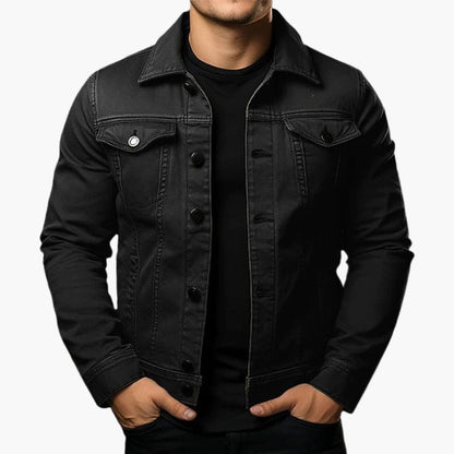 Men's Classic Denim Jacket Modern Fit Casual Outerwear