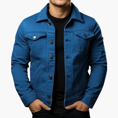 Men's Classic Denim Jacket Modern Fit Casual Outerwear
