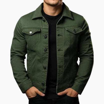 Men's Classic Denim Jacket Modern Fit Casual Outerwear
