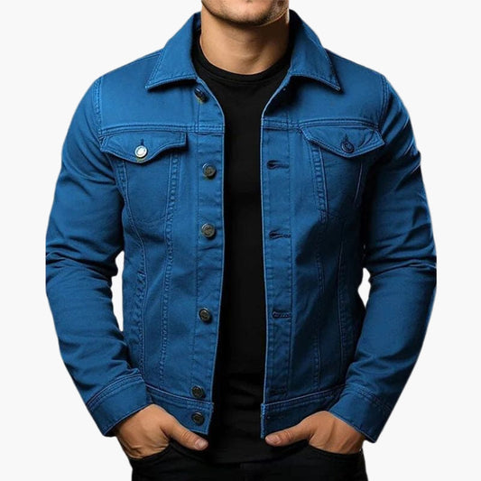 Men's Classic Denim Jacket Modern Fit Casual Outerwear