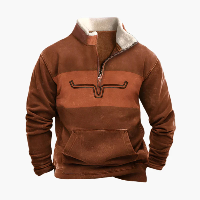 Men's Southwest Style Quarter-Zip Pullover – Casual Modern Comfort Sweatshirt