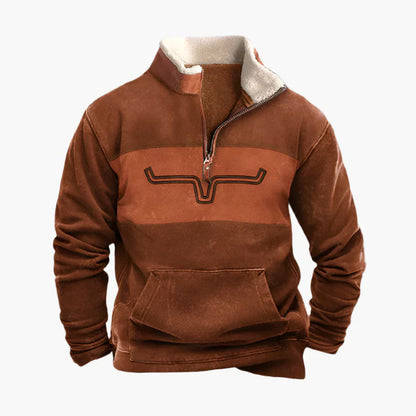 Men's Southwest Style Quarter-Zip Pullover – Casual Modern Comfort Sweatshirt