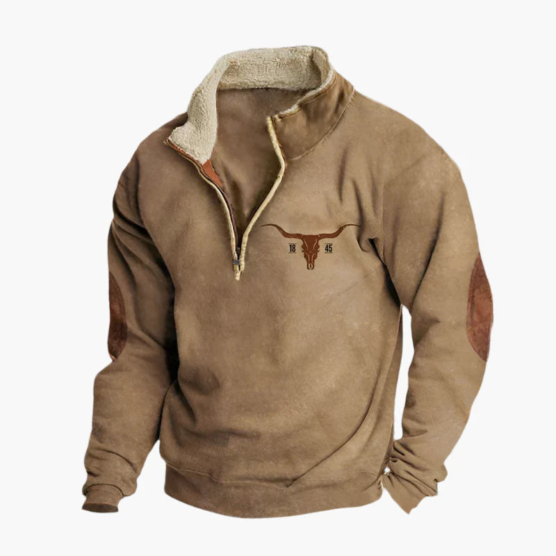 Men's Southwest Style Quarter-Zip Pullover – Casual Modern Comfort Sweatshirt