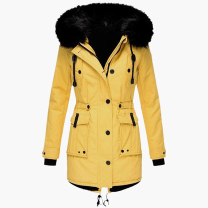 Women's Winter Parka Jacket with Faux Fur Hood – Elegant Outdoor Style for Cold Weather