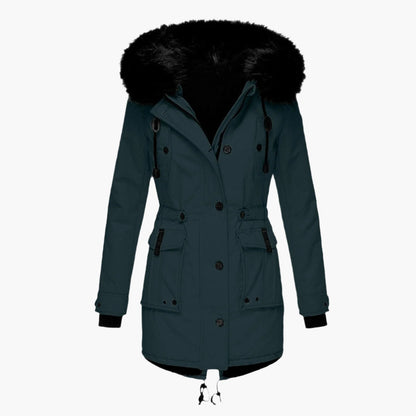 Women's Winter Parka Jacket with Faux Fur Hood – Elegant Outdoor Style for Cold Weather