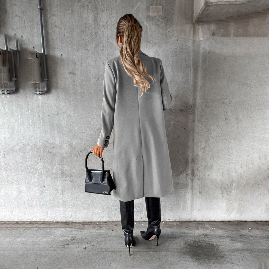 Women's Elegant Double-Breasted Winter Coat – Formal & Casual Chic Outerwear