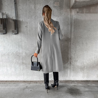 Women's Elegant Double-Breasted Winter Coat – Formal & Casual Chic Outerwear