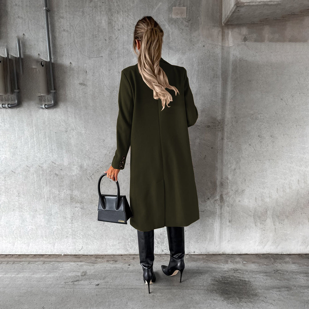 Women's Elegant Double-Breasted Winter Coat – Formal & Casual Chic Outerwear