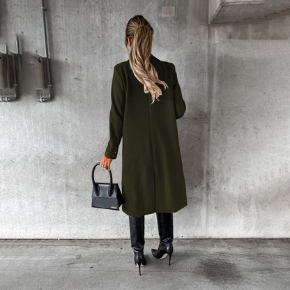 Women's Elegant Double-Breasted Winter Coat – Formal & Casual Chic Outerwear