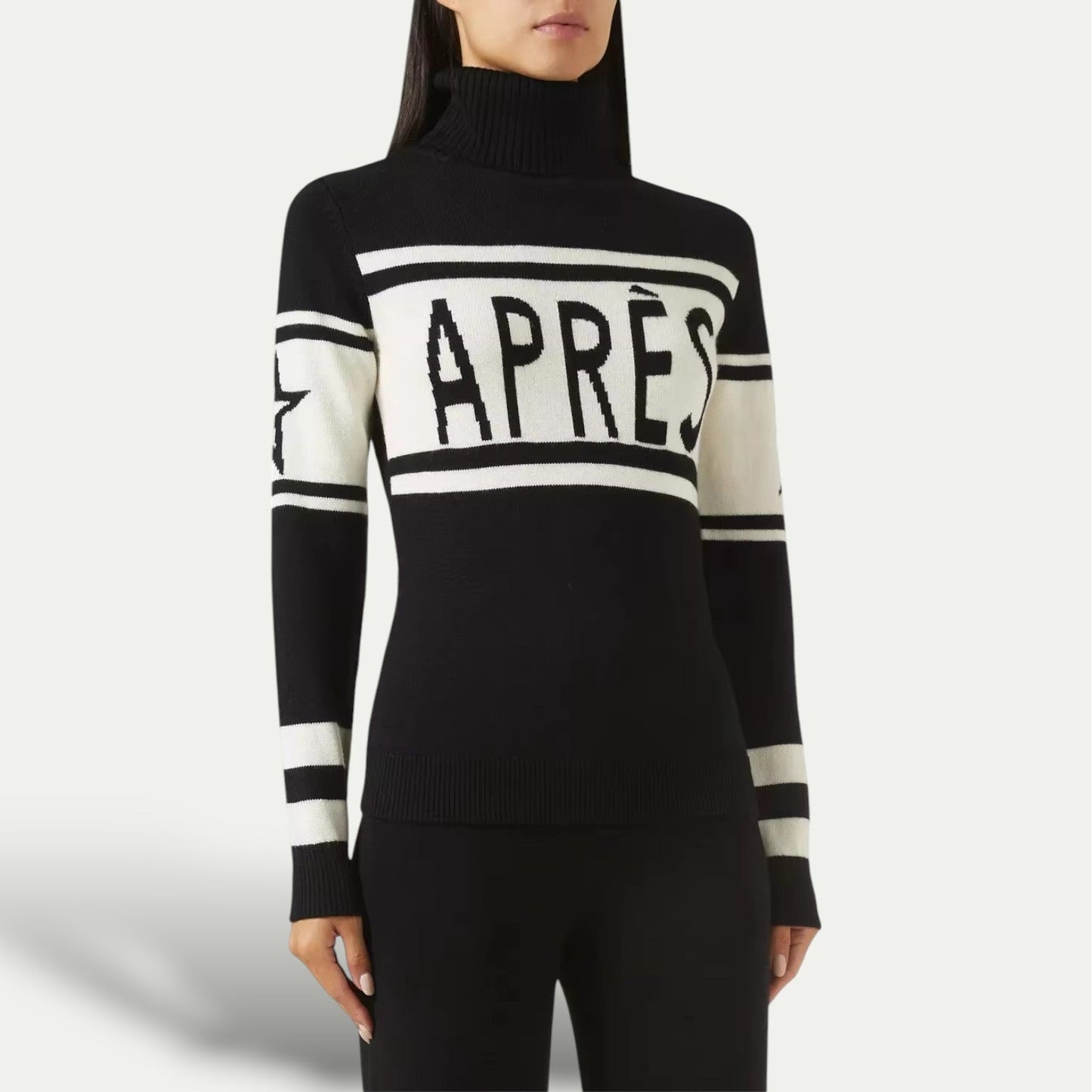 Women's Après-Ski Turtleneck Sweater – Luxury Merino Wool Winter Pullover, Après-Ski Lodge Style