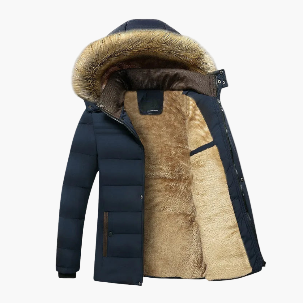 Men's Waterproof Fleece-Lined Parka Jacket with Hood – Winter Outdoor Style