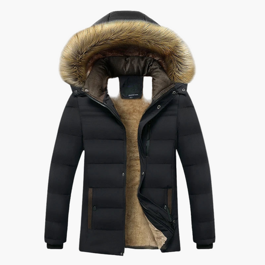 Men's Waterproof Fleece-Lined Parka Jacket with Hood – Winter Outdoor Style