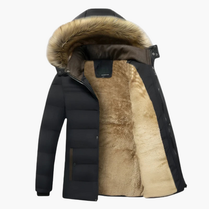 Men's Waterproof Fleece-Lined Parka Jacket with Hood – Winter Outdoor Style