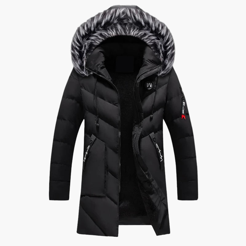 Men's Winter Parka Jacket with Faux Fur Hood – Warm Insulated Casual Outdoor Coat