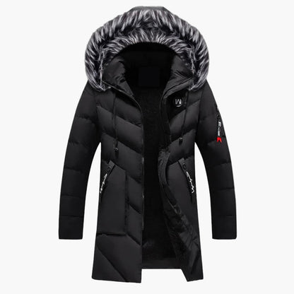 Men's Winter Parka Jacket with Faux Fur Hood – Warm Insulated Casual Outdoor Coat