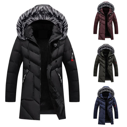 Men's Winter Parka Jacket with Faux Fur Hood – Warm Insulated Casual Outdoor Coat