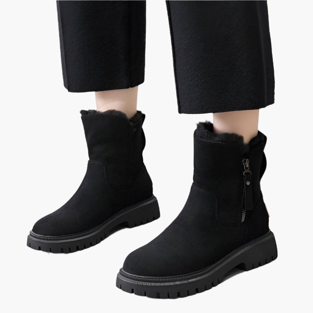 Women's Winter Waterproof Fur-Lined Casual Boots with Non-Slip Sole