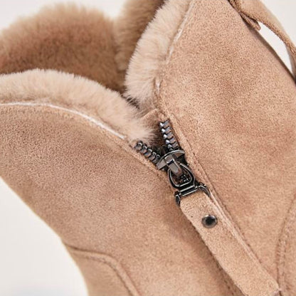 Women's Winter Waterproof Fur-Lined Casual Boots with Non-Slip Sole